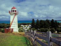 The lower tower overlooking the beach where the original light was built