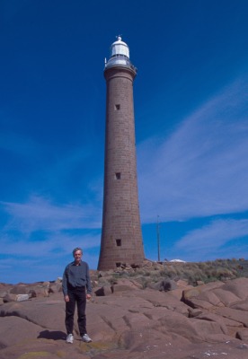 Posing in front of the tower