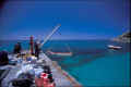 Our supplies transferred to the jetty, Mark says goodbye